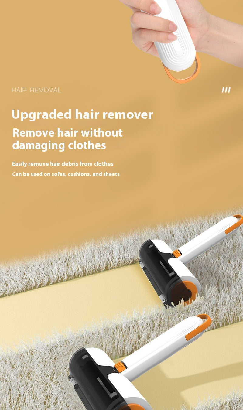 FurFlick brush roller lifting pet hair from carpet