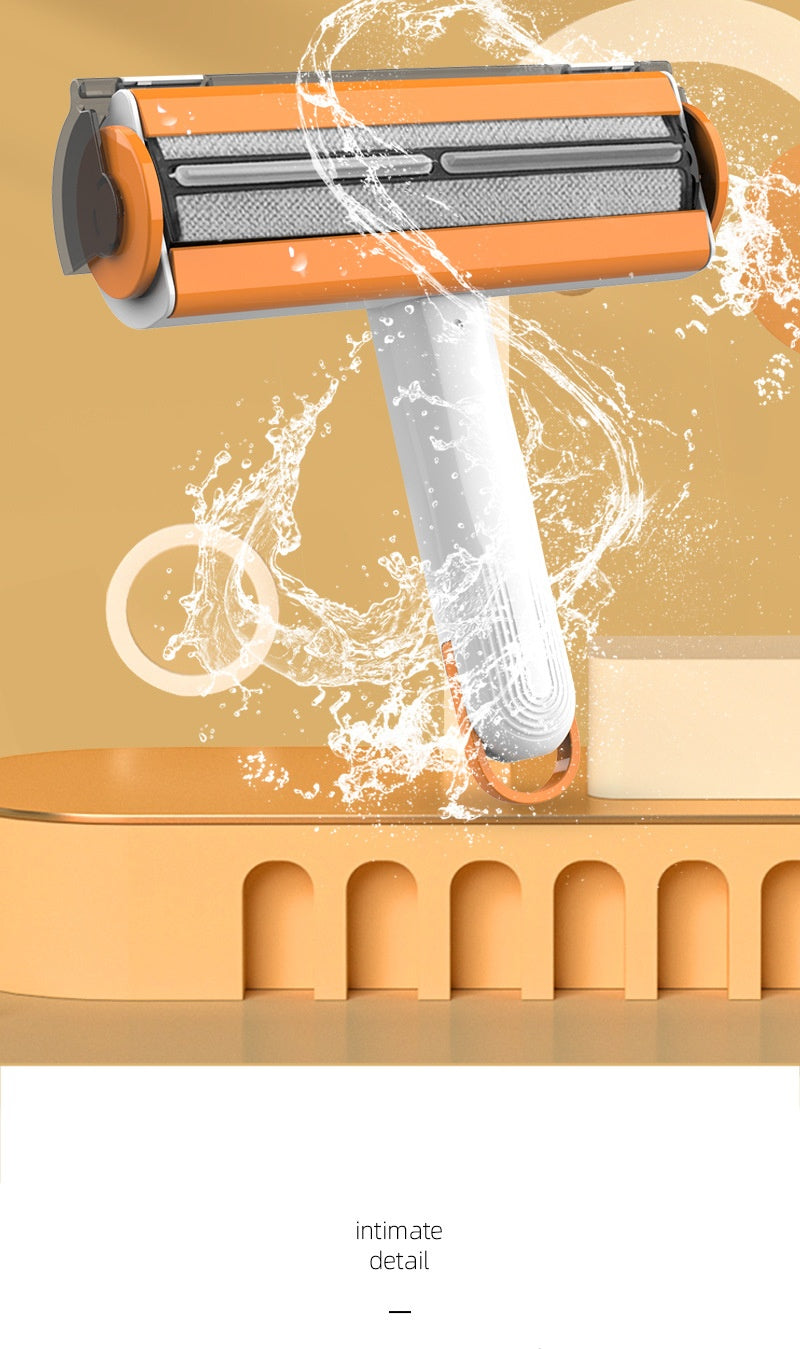 FurFlick brush head being rinsed under running water