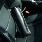 ShadeFlip folded in its storage sleeve on a car seat